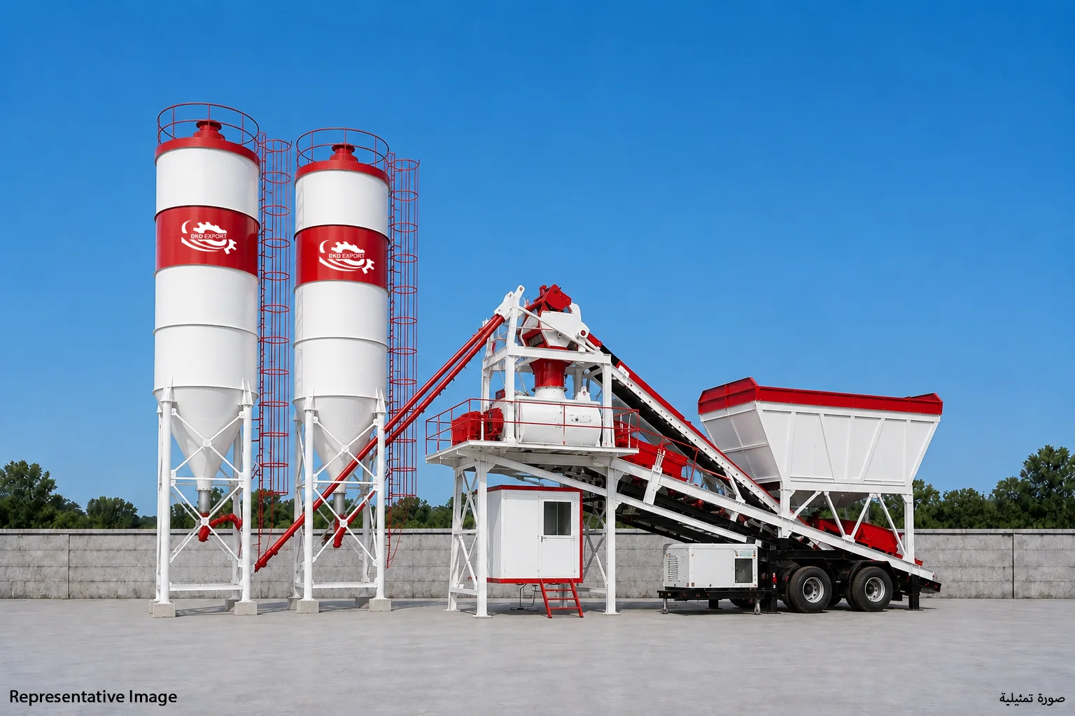 DKD 100 MBS mobile concrete batching plant
