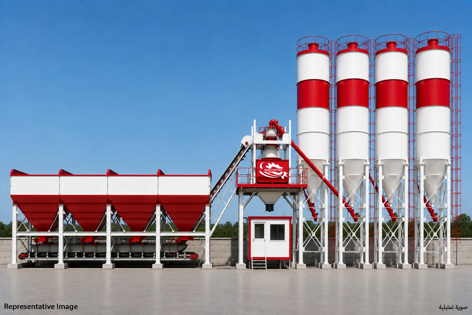 DKD 100 SB stationary concrete batching plant