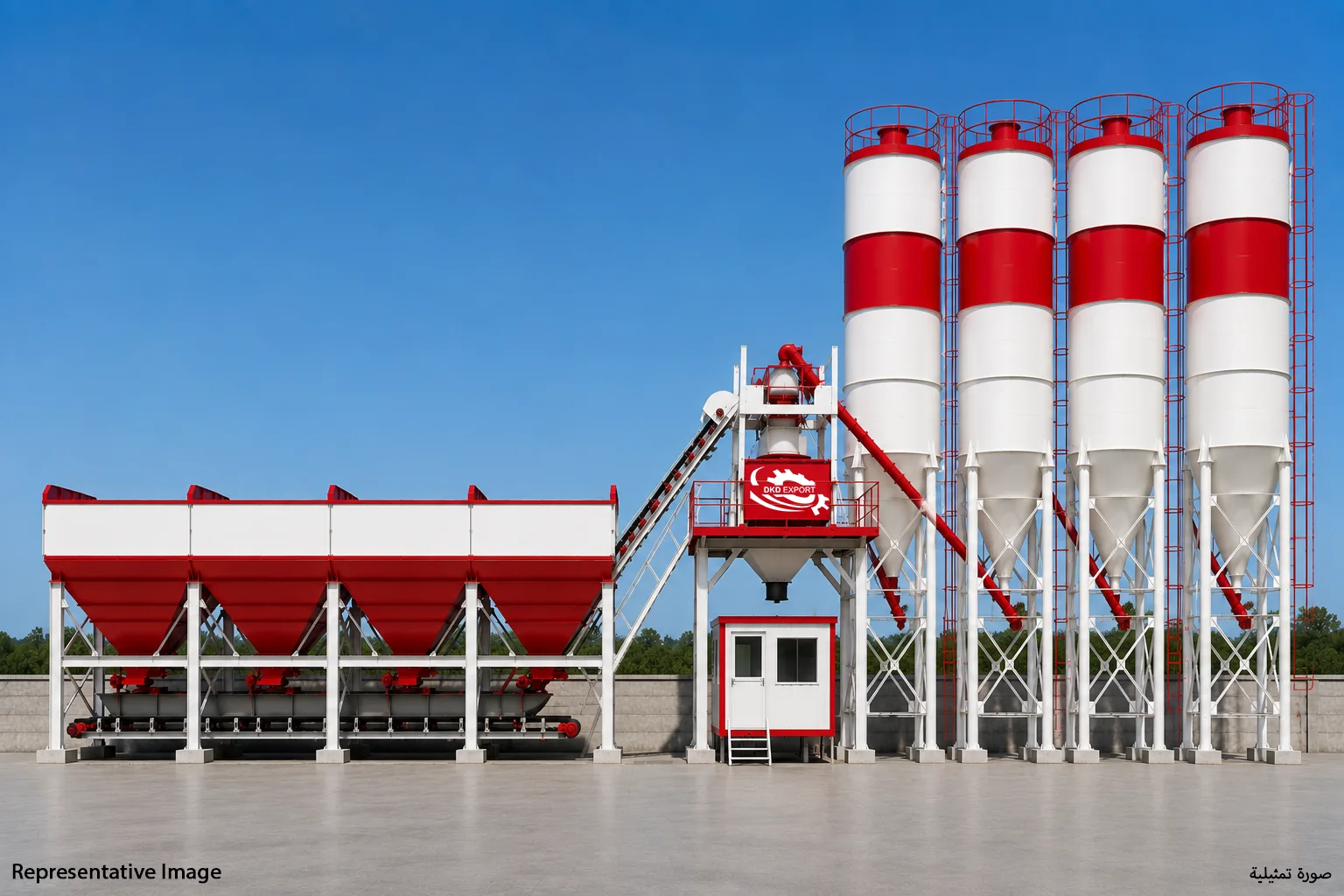 DKD 130 SB stationary concrete batching plant