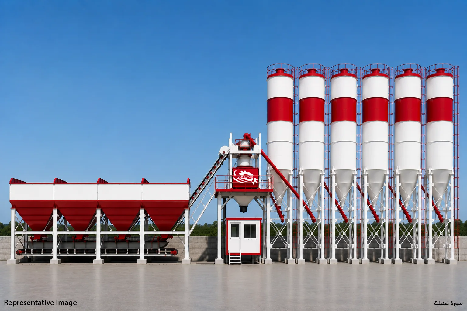 DKD stationary concrete batching plant